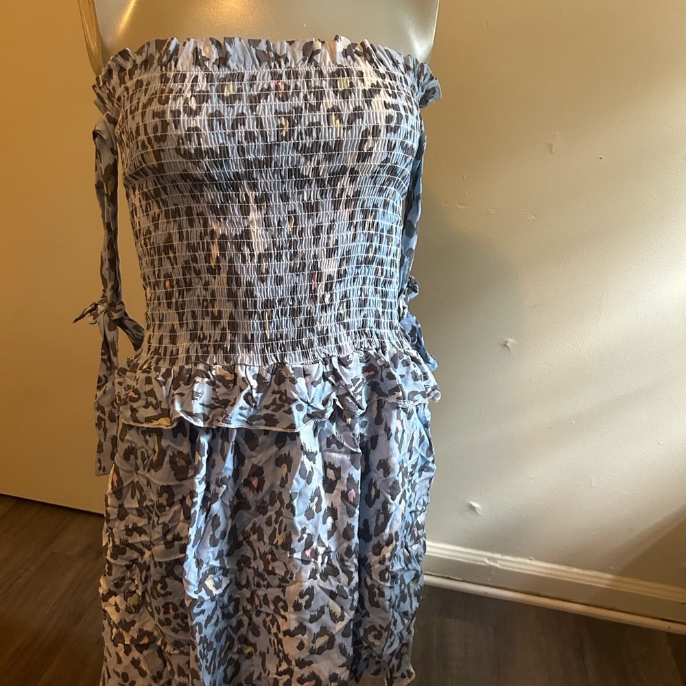 Ocean Drive Blue Leopard Print Maxi Dress